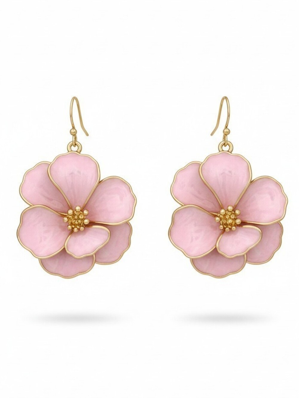 💕▪️Piper K ▪️Pastel Pink Floral Hand Painted Earrings